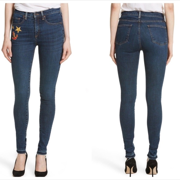 Veronica Beard Denim - Veronica Beard High Waist Kate Patch Super Skinny